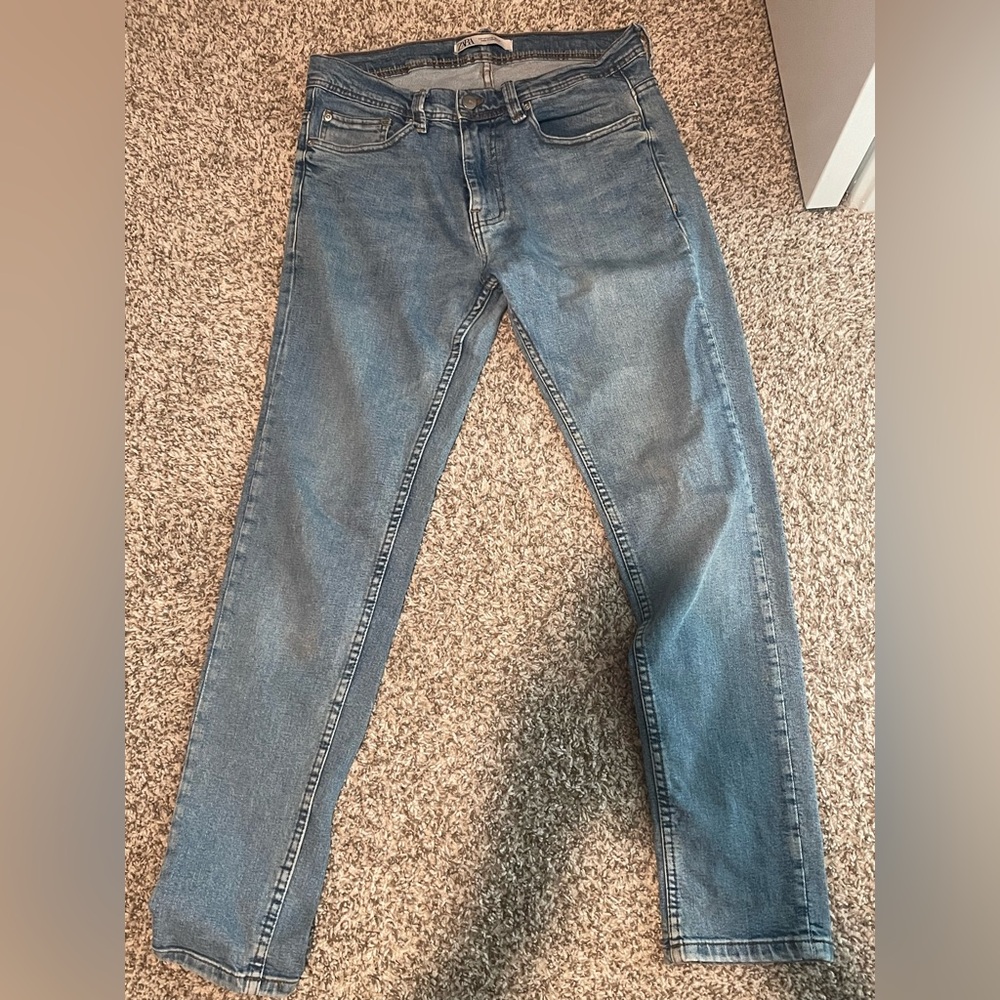 Zara size 31 Blue Slim Jeans with Natural Fading